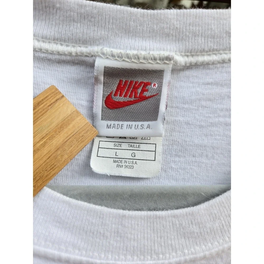 Vintage NIKE Swoosh Cotton T-Shirt Men's Large Blue Nike Swoosh Made In USA